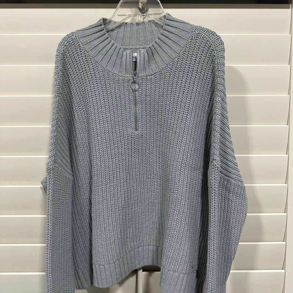 Hollister Grey Quarter Zip
